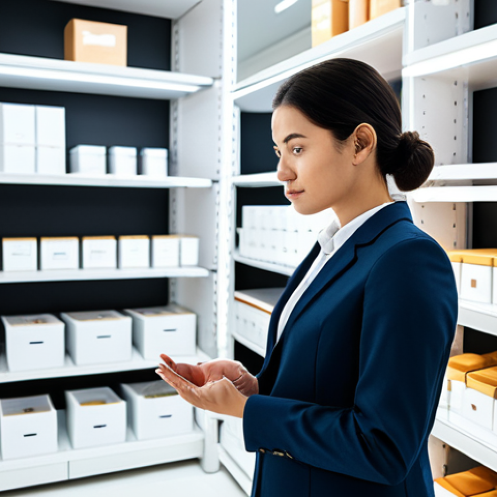 A professional individual, fully clothed in modest, contemporary business attire, stands thoughtfully in a clean, brightly lit, minimalist retail space. The shelves are neatly organized with a large quantity of products that, upon closer inspection, reveal subtle, repetitive similarities in design and branding, suggesting limited true variety. perfect anatomy, correct proportions, natural pose, well-formed hands, proper finger count, natural body proportions, professional photography, high quality, safe for work, appropriate content, family-friendly.