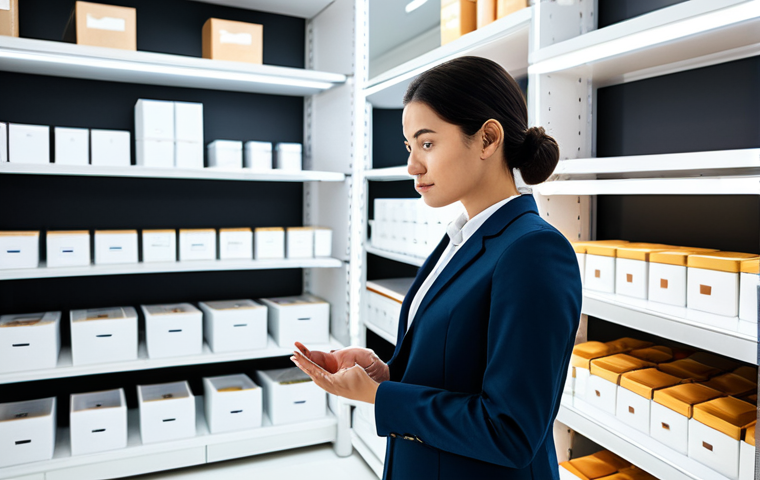 A professional individual, fully clothed in modest, contemporary business attire, stands thoughtfully in a clean, brightly lit, minimalist retail space. The shelves are neatly organized with a large quantity of products that, upon closer inspection, reveal subtle, repetitive similarities in design and branding, suggesting limited true variety. perfect anatomy, correct proportions, natural pose, well-formed hands, proper finger count, natural body proportions, professional photography, high quality, safe for work, appropriate content, family-friendly.