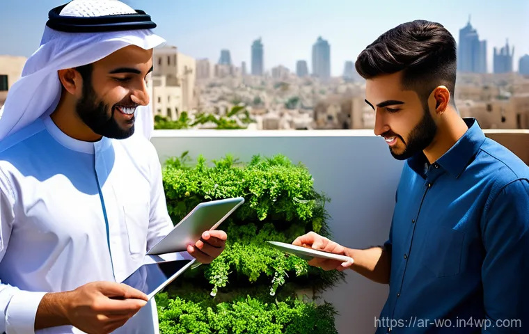 디스토피아적 경고에 대한 대중적 반응 - **Prompt:** A group of diverse young Arab individuals (men and women) in their early twenties, dress...