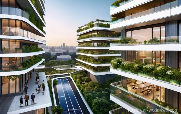 디스토피아적 미래를 대비하는 기술 - **Prompt:** A sprawling, futuristic "Smart City" at golden hour, designed with highly resilient infr...
