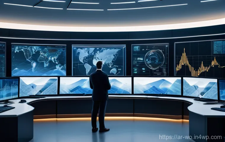디스토피아적 미래를 대비하는 기술 - **Prompt:** A sprawling, futuristic "Smart City" at golden hour, designed with highly resilient infr...