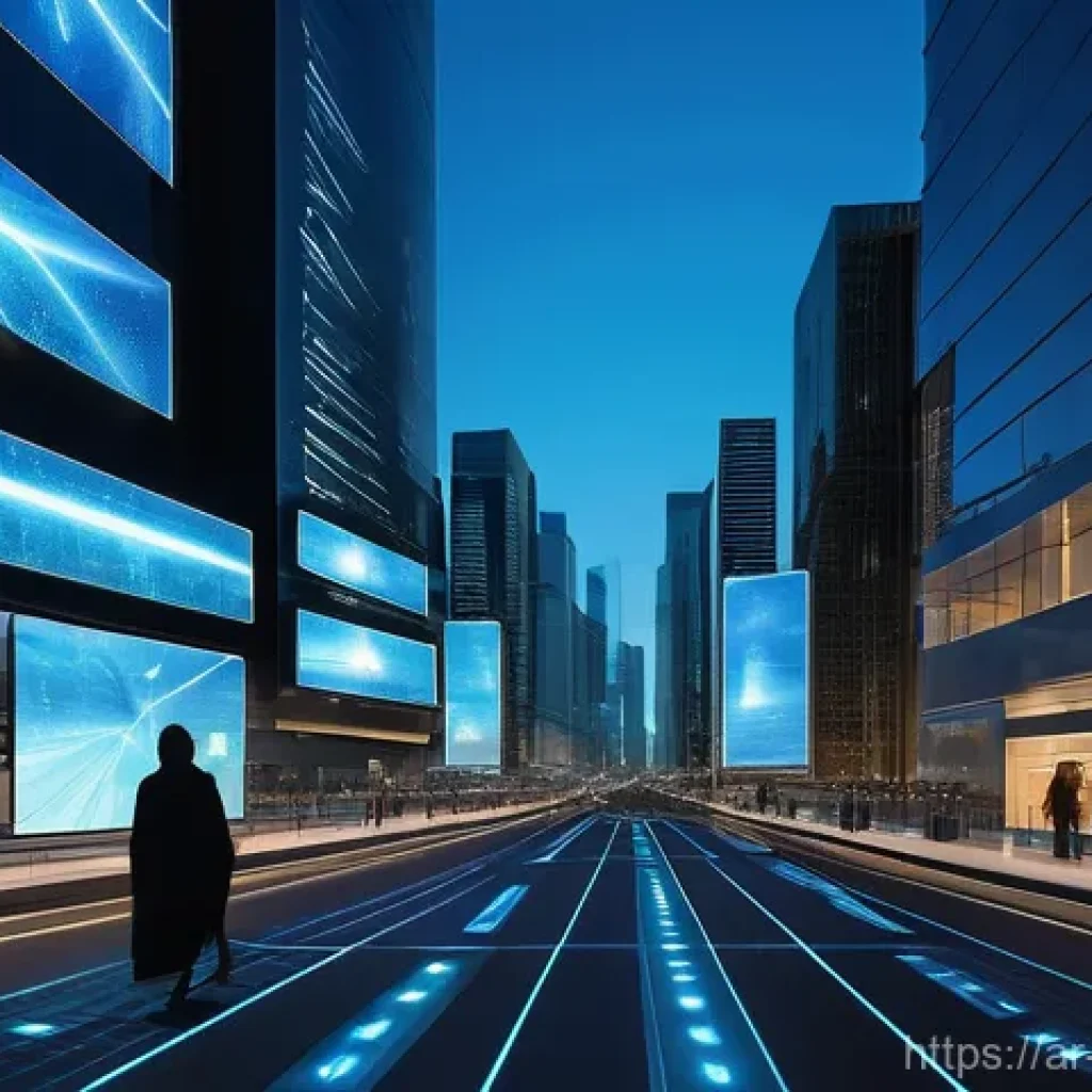 디스토피아적 경고를 통한 현실 고찰 - **Prompt:** A bustling, futuristic cityscape in an Arab country at dusk, where sleek, modern skyscra...