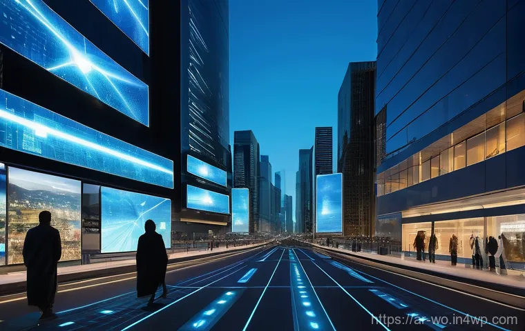 디스토피아적 경고를 통한 현실 고찰 - **Prompt:** A bustling, futuristic cityscape in an Arab country at dusk, where sleek, modern skyscra...