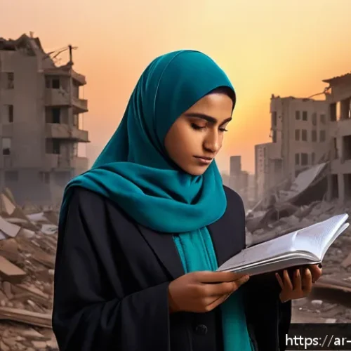 Home 31 디스토피아적 생존 전략 문학과 영화 - A resilient Middle Eastern woman in modest urban survival attire, including a lightweight hijab and ...